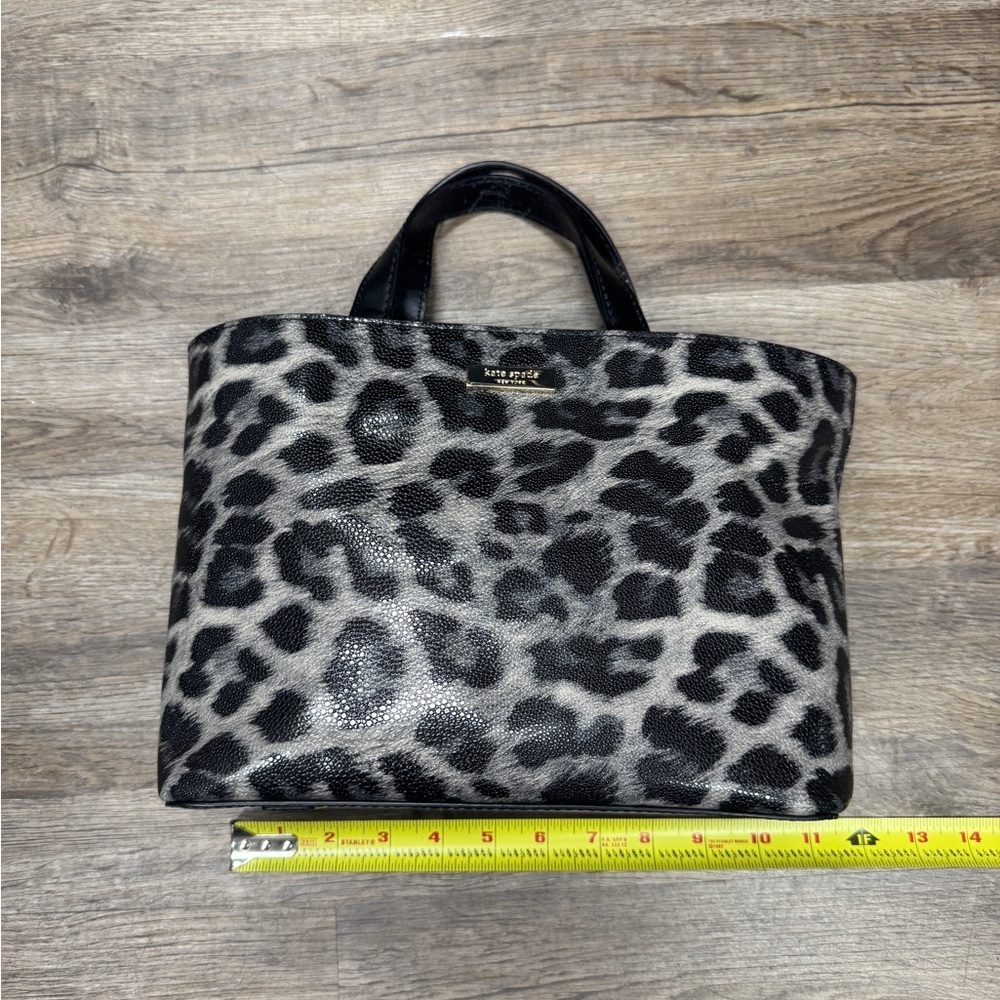Kate Spade Leopard Print Vinyl Bag with matching pouch